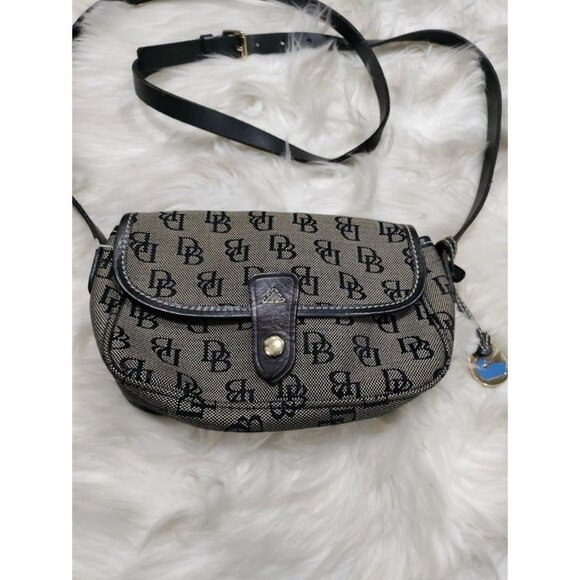 Dooney And Bourke Monogram Logo Canvas Crossbody Bag Gray Small - Picture 2 of 13